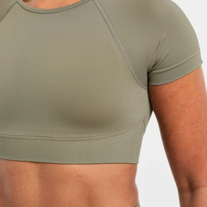 Haut court de sport sans couture pour femme – Confortable, extensible, respirant – Idéal pour l'entraînement, la gym et les activités sportives – Vente en gros personnalisée - Product Image 5