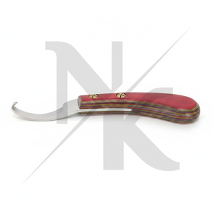 Couteau de fermeur professionnel réutilisable en acier inoxydable, lame courbée pour droitier, manche ergonomique en bois dur, pour une coupe précise des sabots - Product Image 4