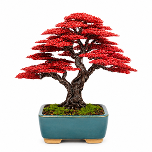 Árbol Bonsái de Arce Hecho a Mano con Alambre Metálico, Planta Artificial con Maceta de Porcelana para Regalos de Inauguración y Corporativos - Product Image 2