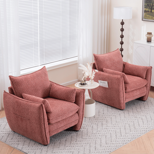 Sedia singola moderna con Design ad angolo acuto elegante colore rosso per soggiorno Versatile per vari spazi - Product Image 5