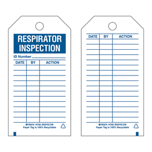 Etiquetas de inspección para respiradores Brady Write-On de 5.75" de alto x 3" de ancho, flexibles para la gestión de seguridad - Product Image 3