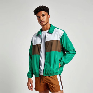 New Casual Sports Suit for Couples Winter Slim Fit Two-Piece Set New Color-Block Side Stripes Woven Weaving Windbreaker sets - Product Image 4