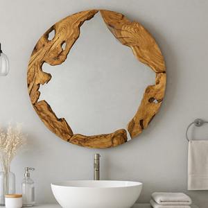 Miroir mural en bois style industriel, design urbain, pour décoration de style loft, accessoire de miroir suspendu en gros - Product Image 6