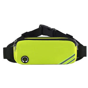 Sac banane unisexe rose en néoprène avec fermeture éclair et motif rayé pour la course à pied - Product Image 2