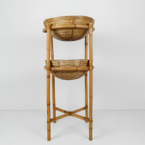 Rattan flower pot display rack high quality plant stand freestanding holder <b>shelf</b> for planter - Product Image 3