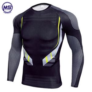 2021 Custom Compression Fitness MMA Rash Guard Shirt Secado rápido Nuevo estilo largo de moda Manga corta Hecho Tela duradera - Product Image 6