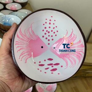 Tazón de Coco Lacado de Alta Calidad con Motivo de Dos Peces, Ecológico, para Servir Ensaladas de Frutas, al Mejor Precio - Product Image 1