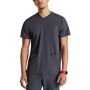 Hot Sale 2026 High Quality Nurse Scrub <b>Sets</b> for Men Anti-Wrinkle Poplin Fabric Medical Uniform Top with Drawstring Pants - Product Image 3