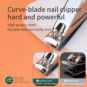 Kit de Manucure Premium Deluxe en Acier Inoxydable 4-en-1 Coupe-Ongles à Ressort Unique Haute Précision Outils de Soin Professionnels - Product Image 4