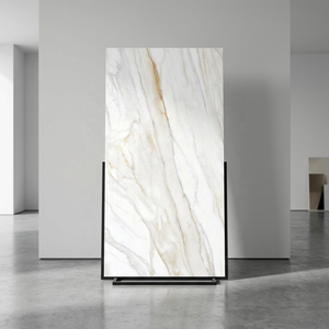 Angelo White Carreaux de pierre frittée haute brillance 1600x3200mm Marbre moderne pour extérieur Route Sous-sol Jardin Escalier pour murs - Product Image 3