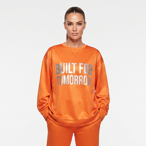 Sudadera de Forro Polar 100% Poliéster con Estampado para Mujer, Hombros Caídos, Cuello Redondo, Sudaderas Estampadas Holgadas para Mujer - Product Image 1