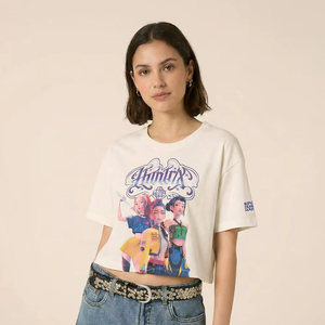 เสื้อครอปผู้หญิง แต่งลูกไม้ แขนสั้น คอกลม ผ้าฝ้าย สวมใส่สบาย สไตล์สตรีทแวร์ สำหรับฤดูร้อน เสื้อครอปลำลองสำหรับผู้หญิง - Product Image 1