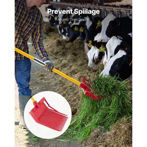 Forca per Letame Resistente a 61 Denti con Manico Angolato in Fibra di Vetro da 18 Pollici, Rastrello Lungo per Letame di Cavallo con 18 Denti Angolati - Product Image 2