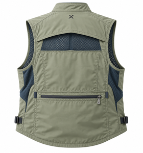 Gilets de pêche et gilets utilitaires pour hommes - Vert olive - Six couleurs - Fabricant de vêtements de sport et de plein air - Style multi-poches - Product Image 2