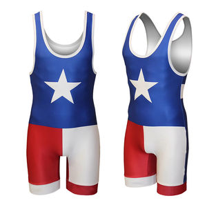 Singlet de lucha ligero para hombre, sin mangas, compresivo, talla adulta, con diseño de sublimación. - Product Image 5