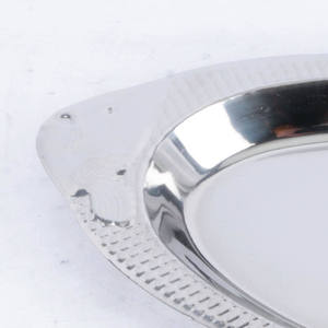Plateau de service rond en acier inoxydable de qualité commerciale moderne pour la présentation des aliments dans les restaurants et la restauration - Product Image 5