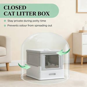 Stainless Steel <b>Cat</b> Litter <b>Box</b> with Enclosure Accessory for Feline Hygiene - Product Image 5