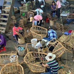 Basket Hanging Chair Rattan <b>Swing</b> Chair Indoor Outdoor Hanging Chair with Cushion Eco Friendly Patio Furniture Garden Chair - Product Image 4
