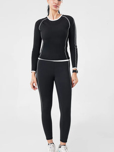 Leggings de sport pour femme à bordure contrastante, taille haute, coupe ajustée, pour yoga, fitness et entraînement en salle de sport - Product Image 1