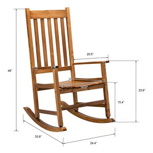 Chaise à bascule carrée en bois pour l'extérieur/l'intérieur, 68,5*86*115CM, avec mouvement de bascule confortable RT - Product Image 6