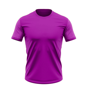 T-shirt pour homme à manches courtes rouge, col rond, motif géométrique, tricoté en polyester, respirant, coupe sportive régulière - Product Image 3