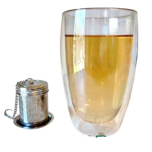 304 Stainless Steel Tea Infuser Fine <b>Mesh</b> Tea <b>Strainer</b> Chain Hook Threaded Lid for Loose Tea Spices Silver Color Shiny Polished - Product Image 5