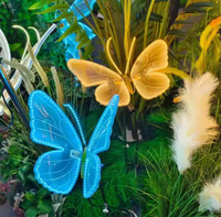 Lumière de jardin LED papillon mobile 40cm 60cm, IP65 étanche, ailes colorées dynamiques pour décoration extérieure de Noël, de parcs et de centres commerciaux