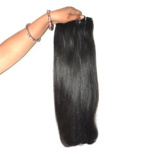 Extensiones de Cabello Indio Remy de Color Natural, Ondulado Profundo, Sin Procesar, Doble Trama, Brillo, Corte Recto, con Cinta/Clip, 100g - Product Image 1