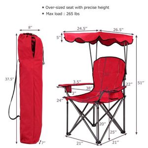 Chaise pliante portative d'auvent de plage avec des supports de tasse pour l'usage de plage - Product Image 2