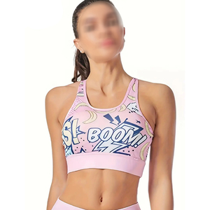 Vêtements de yoga et de course pour femmes, soutien-gorge de fitness, soutien-gorge de fitness imprimé par sublimation de couleur rose de qualité supérieure pour femmes - Product Image 1