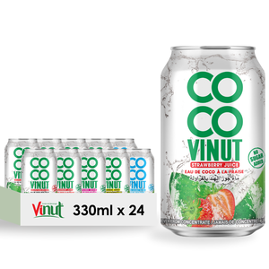 330ml Eau de coco Jus de fraise 100% Naturel HALAL KOSHER Certifié Marque Privée OEM ODM Vente en gros Livraison gratuite - Product Image 1
