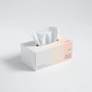 Caja de pañuelos faciales biodegradables y ecológicos hecha de materia prima sostenible para marcas ecológicas y el mercado ambiental. - Product Image 1