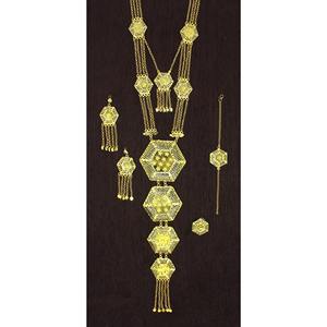 Collier avec boucles d'oreilles Parure de bijoux en laiton pur plaqué or Parure de bijoux collier design haute qualité pour les Émirats arabes unis - Product Image 1