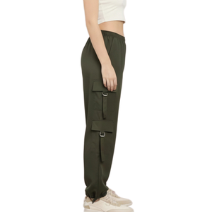 Pantalones Cargo Holgados para Mujer, Color Suave, Estilo Moderno, Logotipo Personalizado, Estilo Elegante, Ropa Casual para Damas, Atuendos Diarios - Product Image 3