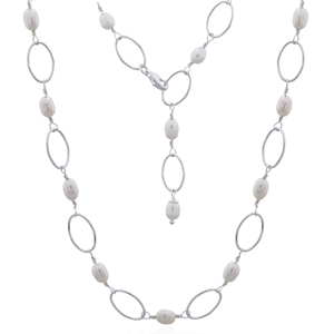 Collier pendentif en argent sterling avec grosse perle d'eau douce pour femme, cadeau tendance - Product Image 1