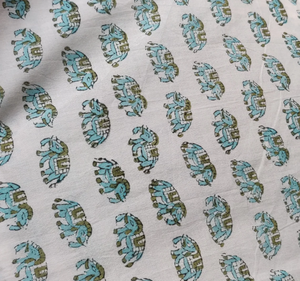 Tela de Algodón Estampada a Mano con Diseño de Elefantes Indios, por Metro, para Coser, Confección de Ropa, Acolchados, Manualidades y Decoración del Hogar - Product Image 1