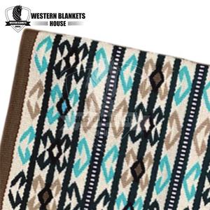 2024 tapis de selle de cheval personnalisé de luxe profilé Ranch Dressage laine feutre de coton multicolore cuir occidental polycoton Logo taille - Product Image 4