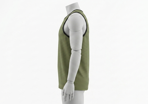 Men's Olive <b>Green</b> <b>Mesh</b> Tank <b>Top</b> Round Neck Sleeveless Breathable Regular Fit Basketball Apparel 100% Polyester Solid Color - Product Image 3