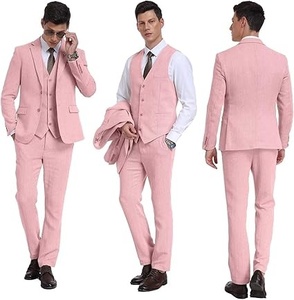 Traje de dos piezas para hombre, diseño OEM personalizado, con pantalón a juego, elegante y formal para fiesta. - Product Image 6