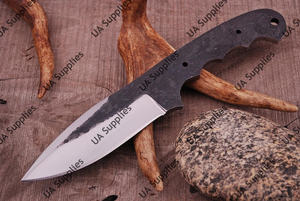 Couteaux utilitaires EDC à lame fixe en acier 1095, fabrication artisanale de qualité industrielle, pointe tombante, lames vierges personnalisables - Product Image 2