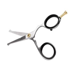 Silver Stainless Steel Right-Handed Nose Hair <b>Scissors</b> Black Finger Rest Rounded Safety Tip Facial Hair Trimmer Mustache Cutting - Product Image 2