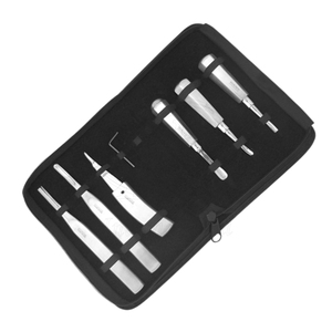 Kit de 7 Elevadores para Extracción de Incisivos de Acero Inoxidable con Estuche con Cierre, Set de Instrumentos Dentales Equinos - Product Image 3