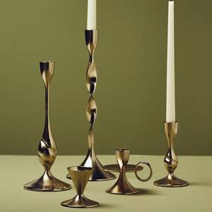 Ensemble de bougeoirs de luxe multi-designs, élégants en métal torsadé, modernes pour centre de table de mariage, décoration intérieure, cadeau - Product Image 1