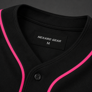 เสื้อเบสบอลแบบกำหนดเองสำหรับผู้ชาย สีดำ เสื้อกีฬา เสื้อซอฟต์บอล บริการ OEM ODM รับผลิตเสื้อแบบ Private Label - Product Image 4