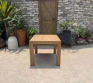 Rustic <b>Brown</b> Recycled Wood Oak <b>Table</b> Furniture for Home Use from VietNam Square Solid Wood Dining <b>Table</b>. - Product Image 3