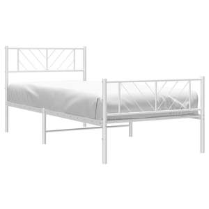 Base de Cama Individual de Metal, Acero con Recubrimiento en Polvo Blanco, Acabado Blanco Elegante, Camas Metálicas - Product Image 3