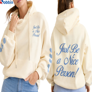 Sudadera con Capucha Personalizada con Logotipo Bordado, Diseño de Puntos Azules, Estilo Holgado, Ultra Suave, Cómoda, Gruesa, con Hombros Caídos, para Invierno - Product Image 2