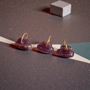Pendentif Breloque en Pierre Précieuse Fluorite Nuage avec Anneau Doré pour la Fabrication de Colliers et Boucles d'Oreilles - Product Image 5