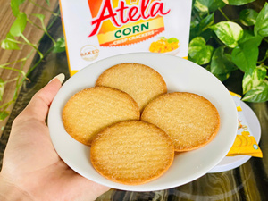 ขนมขบเคี้ยวข้าวโพดอบกรอบรสหวานเค็ม เหมาะสำหรับผู้รักสุขภาพ B2B Atela พรีเมียม บรรจุภัณฑ์กล่อง/ซอง 150 กรัม |   ผลิตภัณฑ์ไขมันต่ำ OEM/ODM ตัวอย่างฟรี - Product Image 1