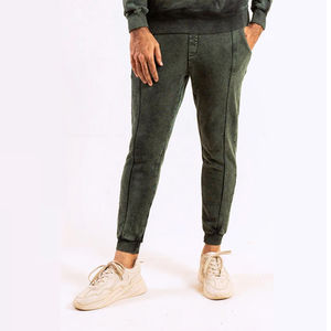 Pantalon de survêtement décontracté coupe droite en toile 100 % coton, respirant, écologique, taille mi-haute élastique, délavage acide, poids moyen, très vendu - Product Image 2